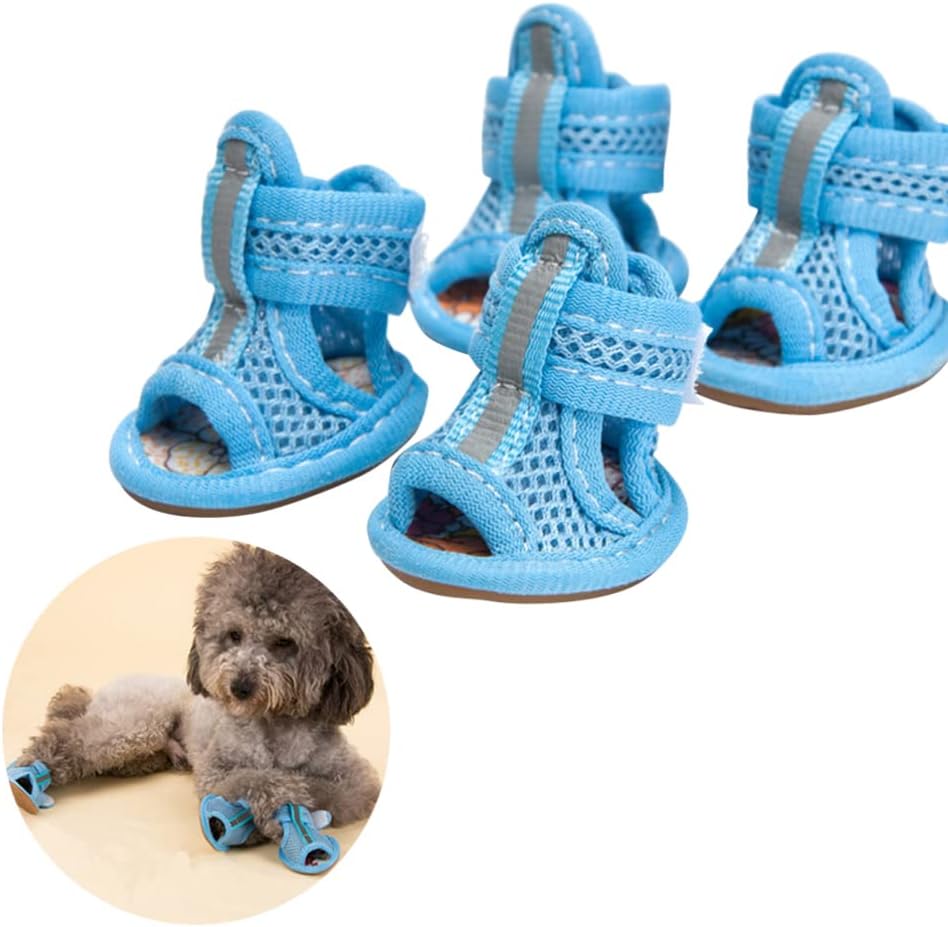 Pet Blue Dog Sandals Dog Breathable Boots Pets Sandals