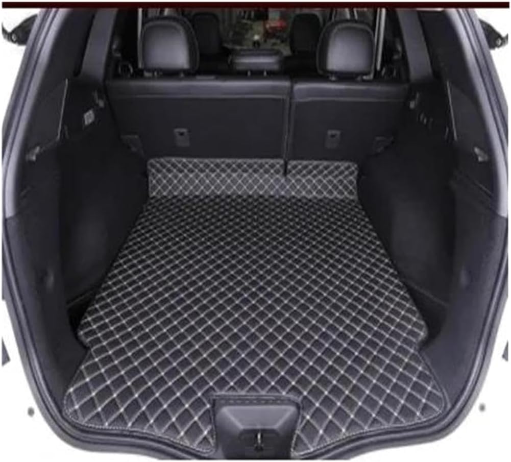 Fully Surrounded Trunk Mat for Koleos 2 for Samsung QM6 2017-2019 Trunk Protection Mat Leather Pad Car Decoration Carpet Accessories Boot Liner Protector(Black A)