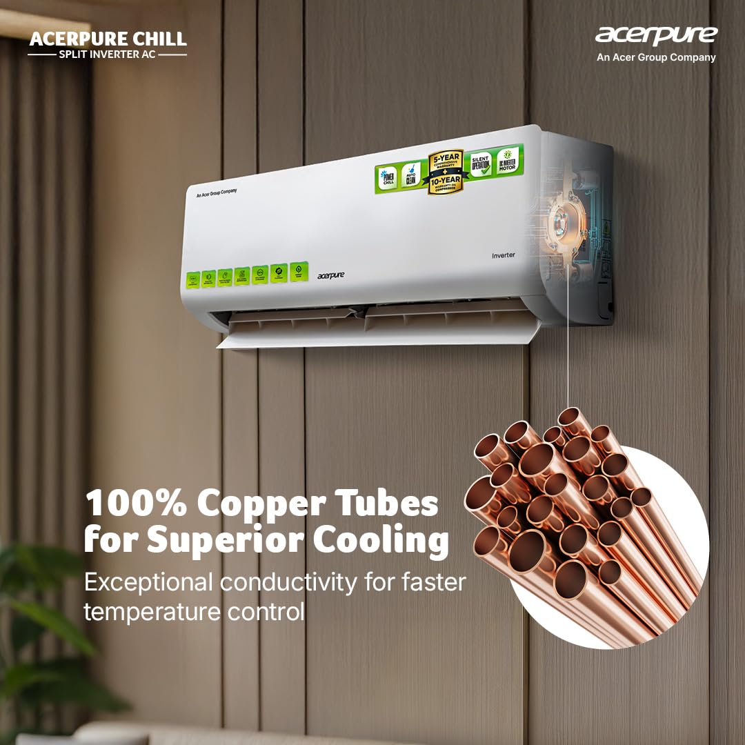 Diwali Offer Buy Now Acerpure Chill Inverter Split Air Conditioner 1 Ton 3 Star,