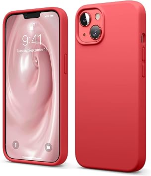 elago Premium Liquid Silicone Case for iPhone 13 Red