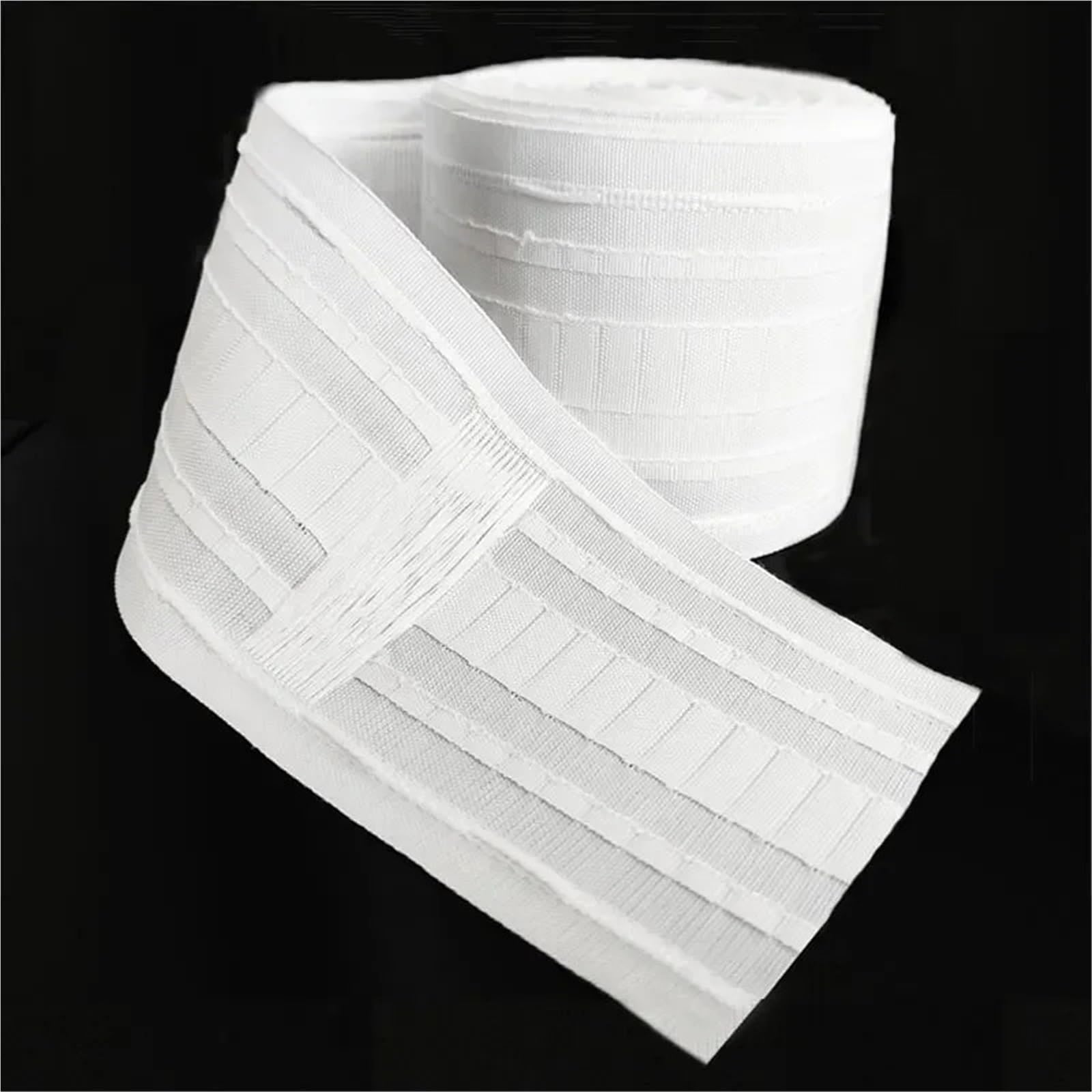 Rufflette pour Rideaux Poinçonnage de Rideau 20M for Accessoires Rail Tige, Bande plissée Blanche