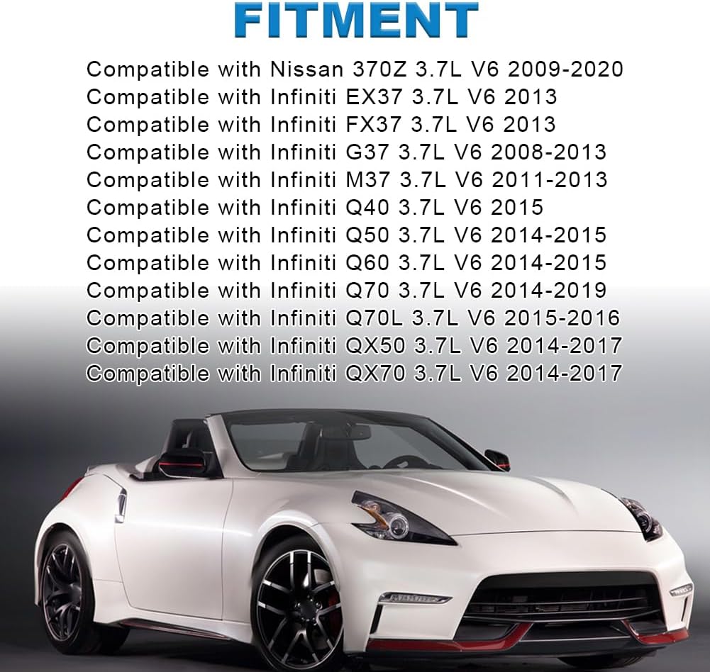 JDMON Fuel Injectors Compatible with Nissan 370Z INFINITI EX37 FX37 G37 M37 Q40 Q50 Q60 Q70 Q70L QX50 QX70 3.7L V6 2008-2020 Replacement for FJ1016 16600-EY00A 16600EY00A 6Pcs