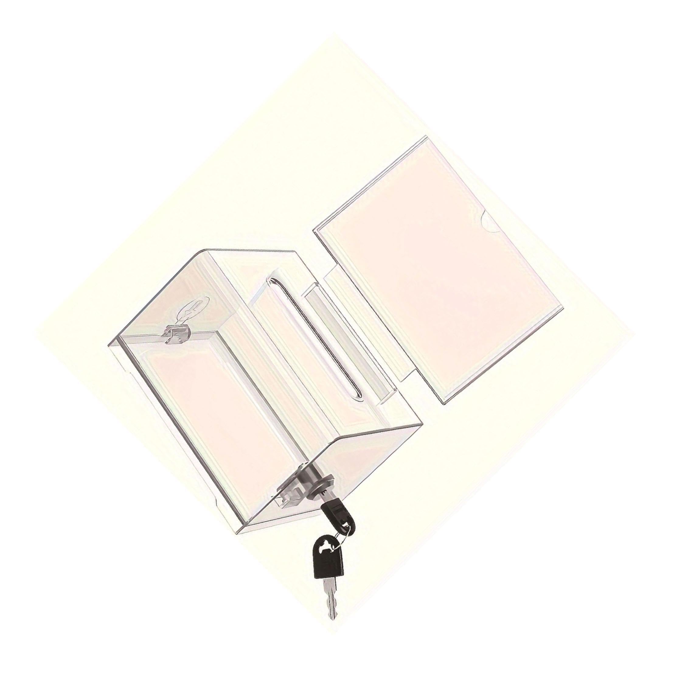 Zambuph Lockable Fundraising Box Donation Storage Jar Storing Donations Votes Safely At Events Votes Or Business Cards At Meetings Clear Suggestion Box Money