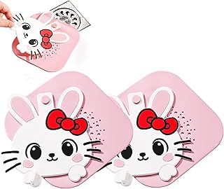 2-in-1 Silicone Shower Drain Hair Catcher & Bathtub Drain Cover, Hair Stopper for Bathroom, Tub, Sink, Kitchen, Laundry - Prevents Clogs and Unpleasant Smells (2, Pink)