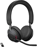 Jabra Evolve2 65 Wireless PC Headset – Noise Cancelling Microsoft Teams Certified Stereo Headphones With Long-Lasting Battery – USB-A Bluetooth Adapter – Black - 1