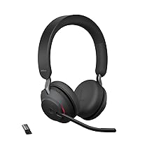 Jabra Evolve2 65 Wireless PC Headset – Noise Cancelling, Ottimizzato per Microsoft Teams, USB-A dongle, Nero, Stereo