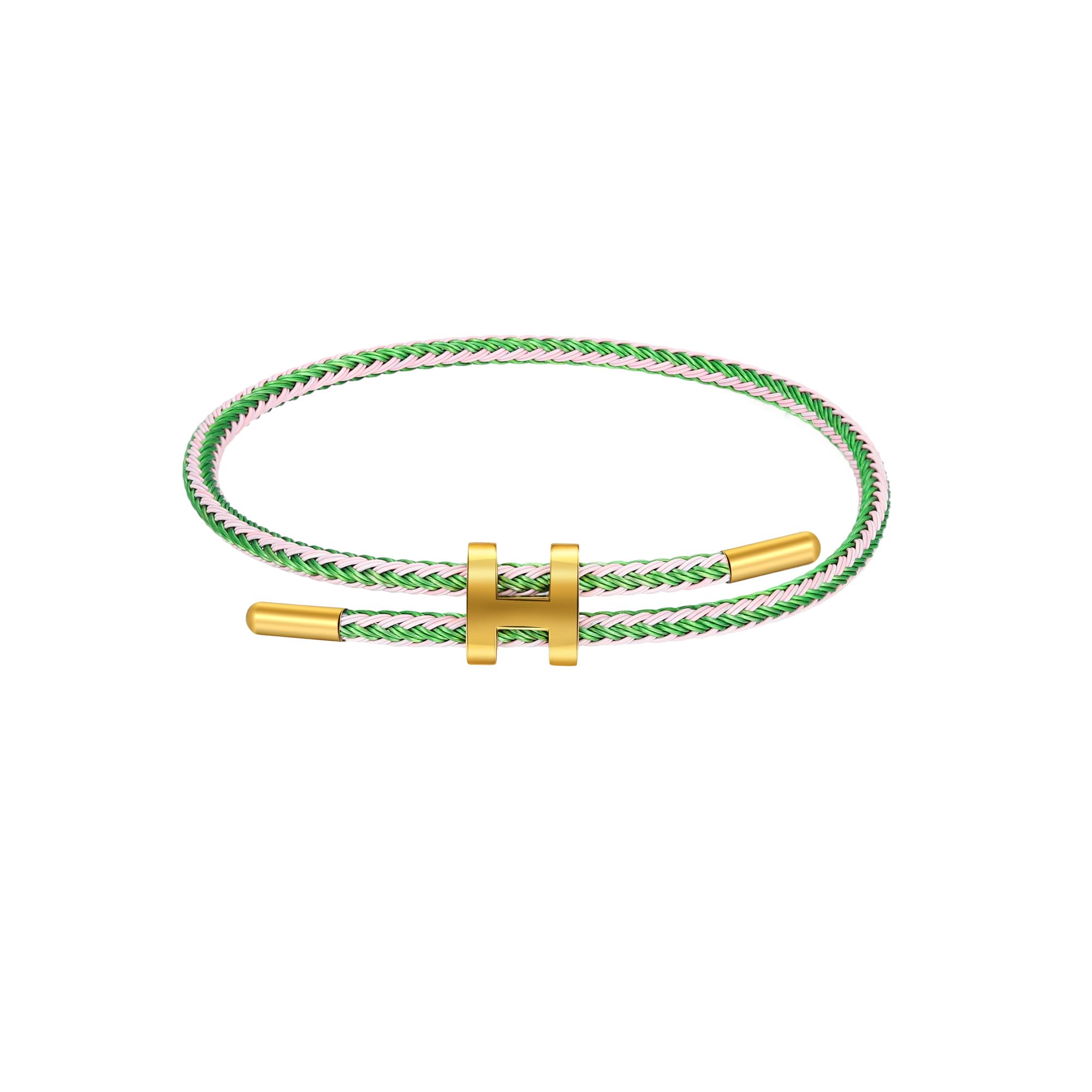 AIMADE Adjustable Charm Bracelet for Women, 18K Gold Plated Titanium Steel