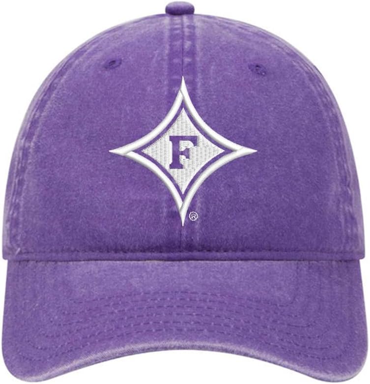 Furman University Beach Washed Cotton Twill Baseball Hat with Diamond Logo