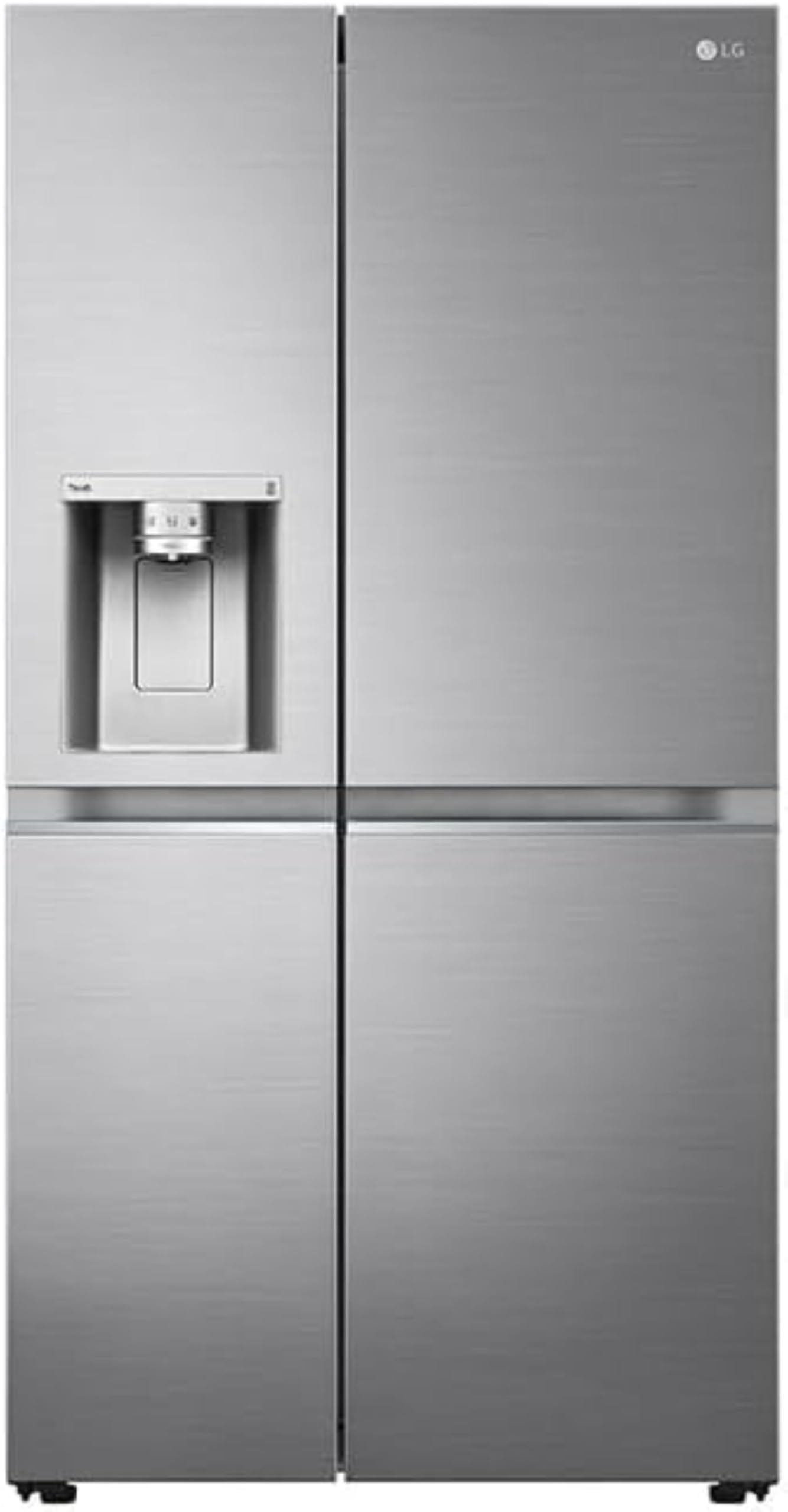 LG GSLV90PZAD Frigorifero Side-​by-​Side Americano Total No Frost, 635 l, Wi-​Fi, Tecnologia Door & Linear Cooling, Dispenser Acqua e Ghiaccio con Allaccio, Igienizzazione UVnano, Inox