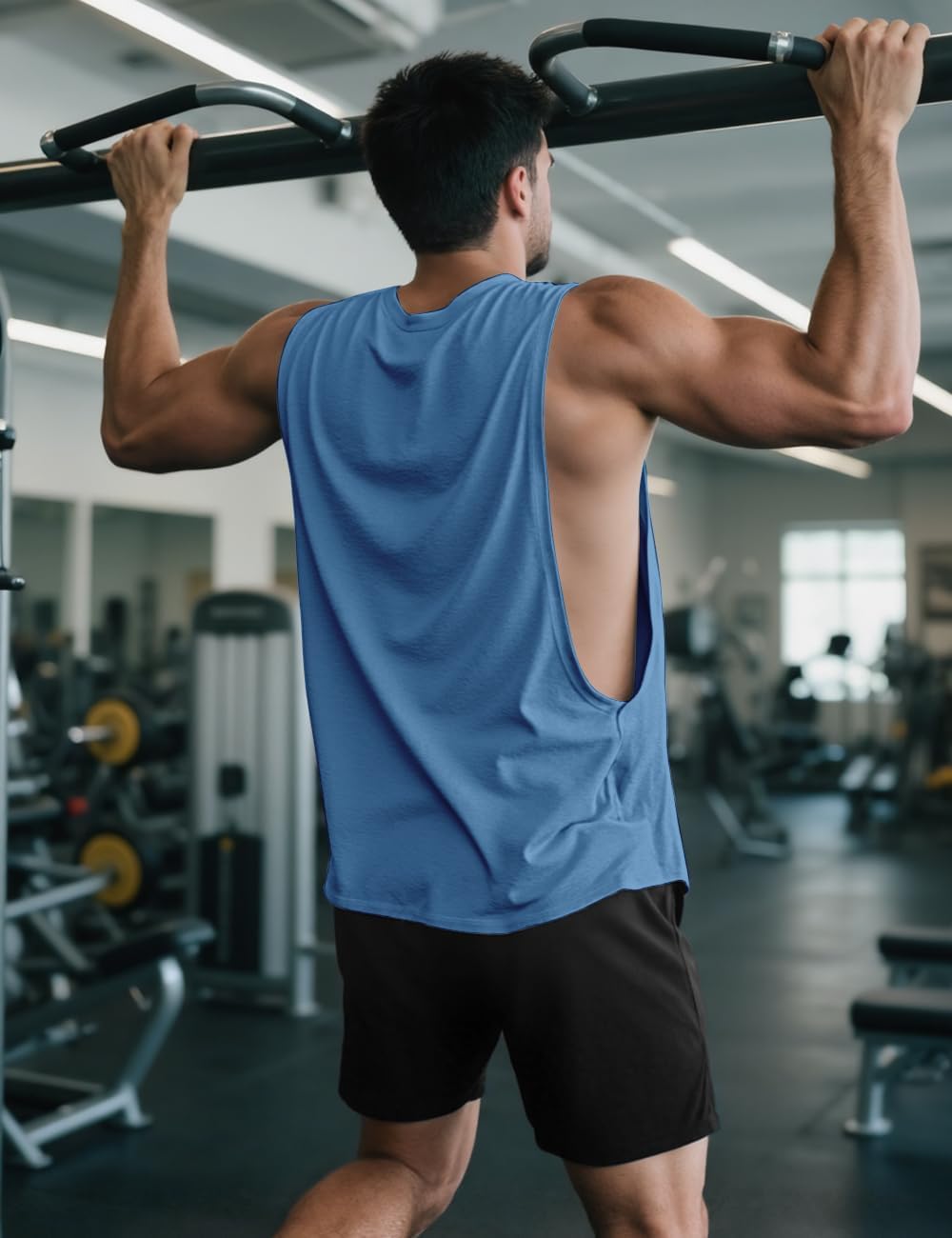 Mens Gym Sleeveless Tank Top Workout Muscle Shirt Cut Open Quick Dry Bodybuilding Vest 1/3 Pack - Image 2