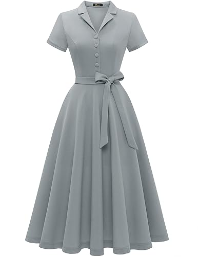 Wedtrend Women's Vintage Tea Dress, Short Sleeve Cocktail Party Dress