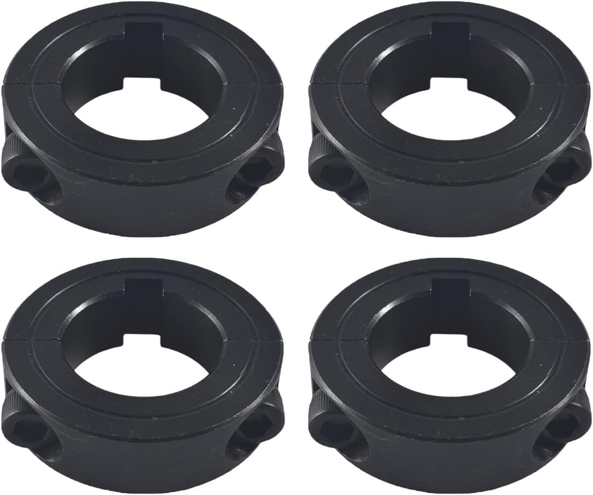 SJVLXHI 4 X 1 Lock Collar Clamp Go Kart Axle Bearing Collars Sprocket Hub Locks Black