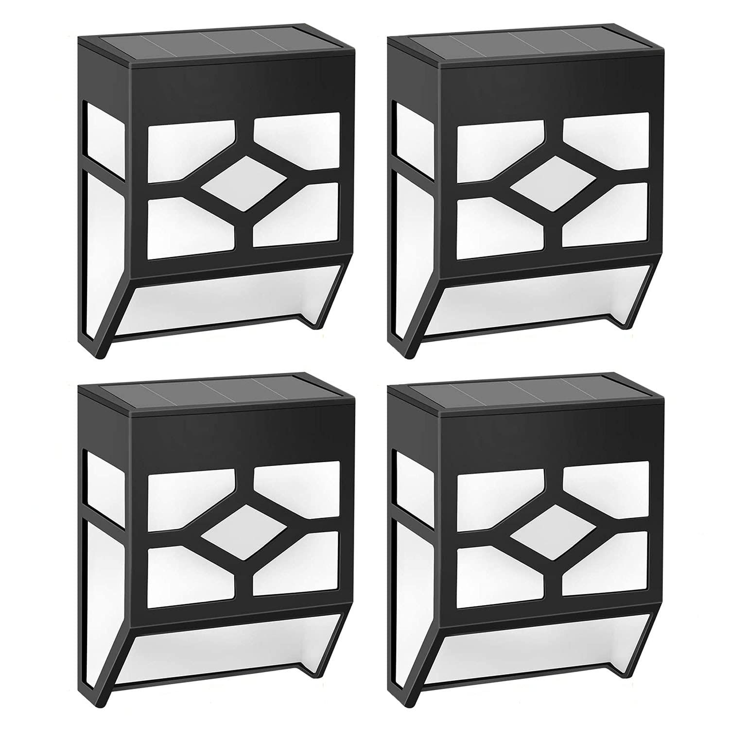 Solalite 4 Pack Solar Fence Lights, Decorative LED Garden Lights - Waterproof, Solar Powered Outdoor Lamps for Patio, Fence, Yard, Garden, Garage, Stairway, Gate, Wall