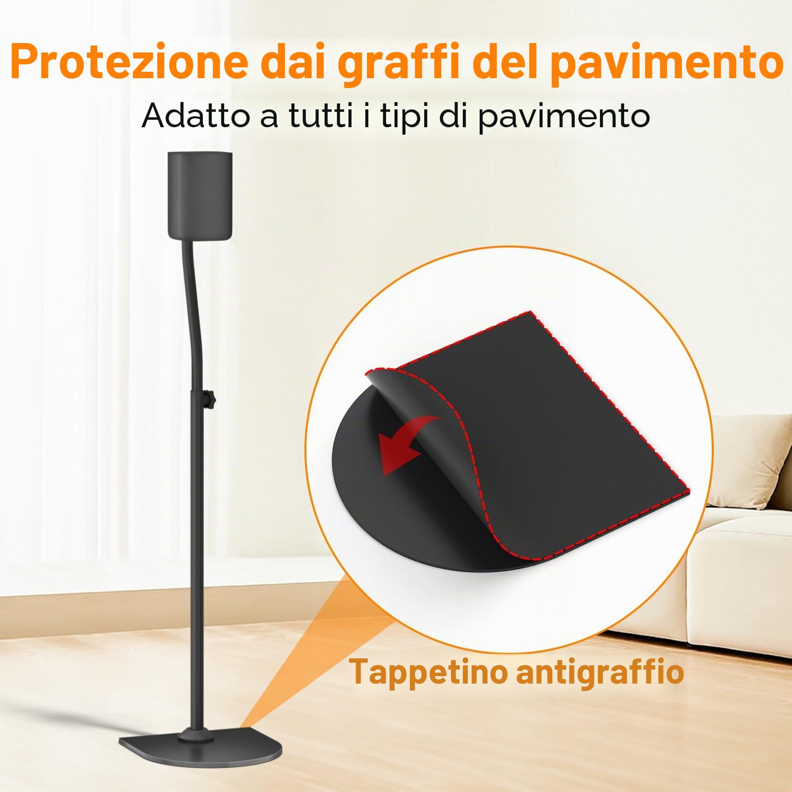 Supporti universali per altoparlanti Surround in coppia, altezza regolabile da 83,82 cm a 106,68 cm - Supporti posteriori per altoparlanti per LG, Vizio, Sony, Samsung I supporti più comuni per