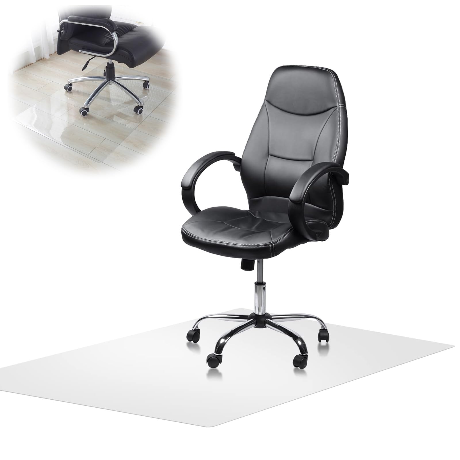 Office Desk Chair Mats Clear Chair Mat Transparent PVC Floor Mat 1MM Thick Office Home Floor Protector Mat