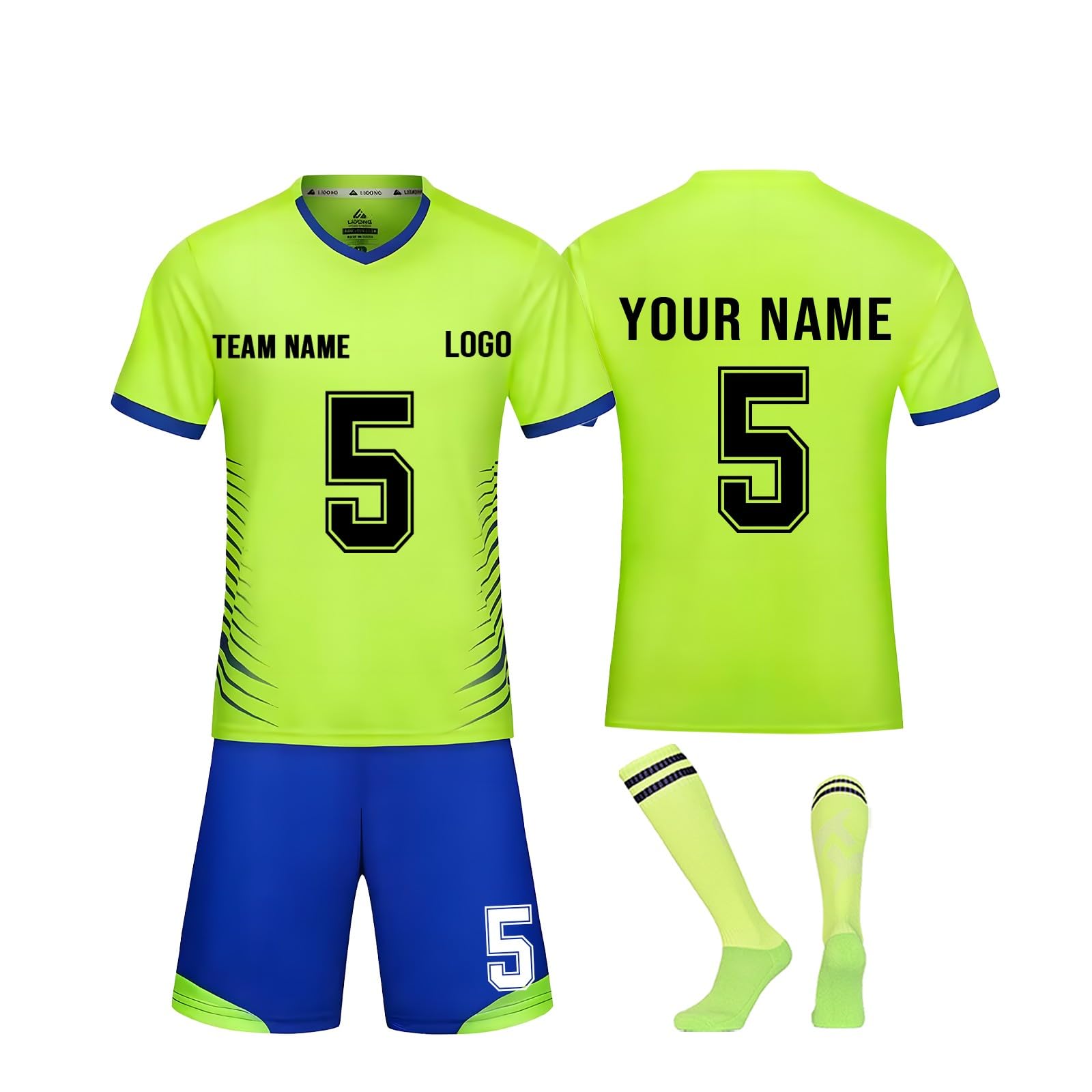 Genérico Camisetas De Futbol Niño Adultos Equipaciones de Entrenamiento de fútbol Personalizadas Personalizar equipamento de treino de Futebol Personalizado Equipacion De Futbol con Tu Nombre y Número