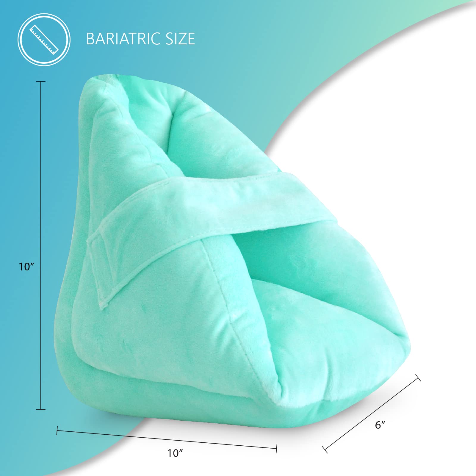NYOrtho - Protectores de talón para cojines, 1 par de almohadas ultra acolchadas, gruesas, suaves, antimicrobianas, lavables, Universal Bariatric, Terciopelo ultrasuave, 1