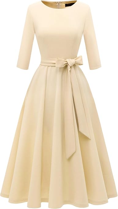 DRESSTELLS Vintage Cocktail Dress for Women, 1950s Tea Party Dresses, Fit Flare Aline Church Dress