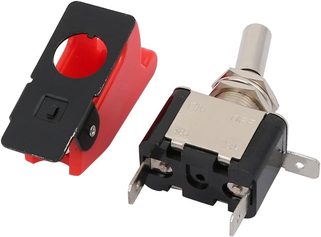 Sourcingmap DC12V 20A Boat SPST Red LED Illumination Metal Tip ON/Off Toggle Switch - Image 4
