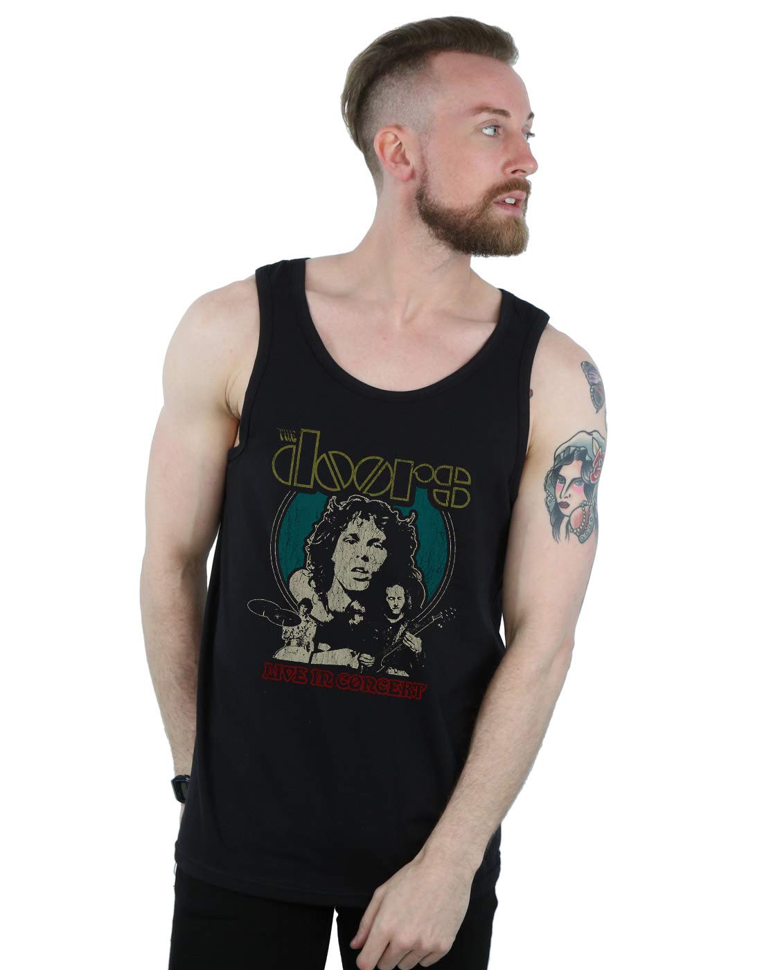 Absolute Cult Men's Black The Doors Group Live Vest Large