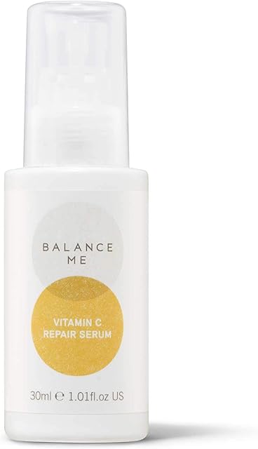 Balance Me Vitamin C Repair Serum 100% Natural Vegan Anti-Ageing Serum Hydrating Hyaluronic Acid - Reduces Age Spots & Hyperpigmentation Made In Uk 30Ml