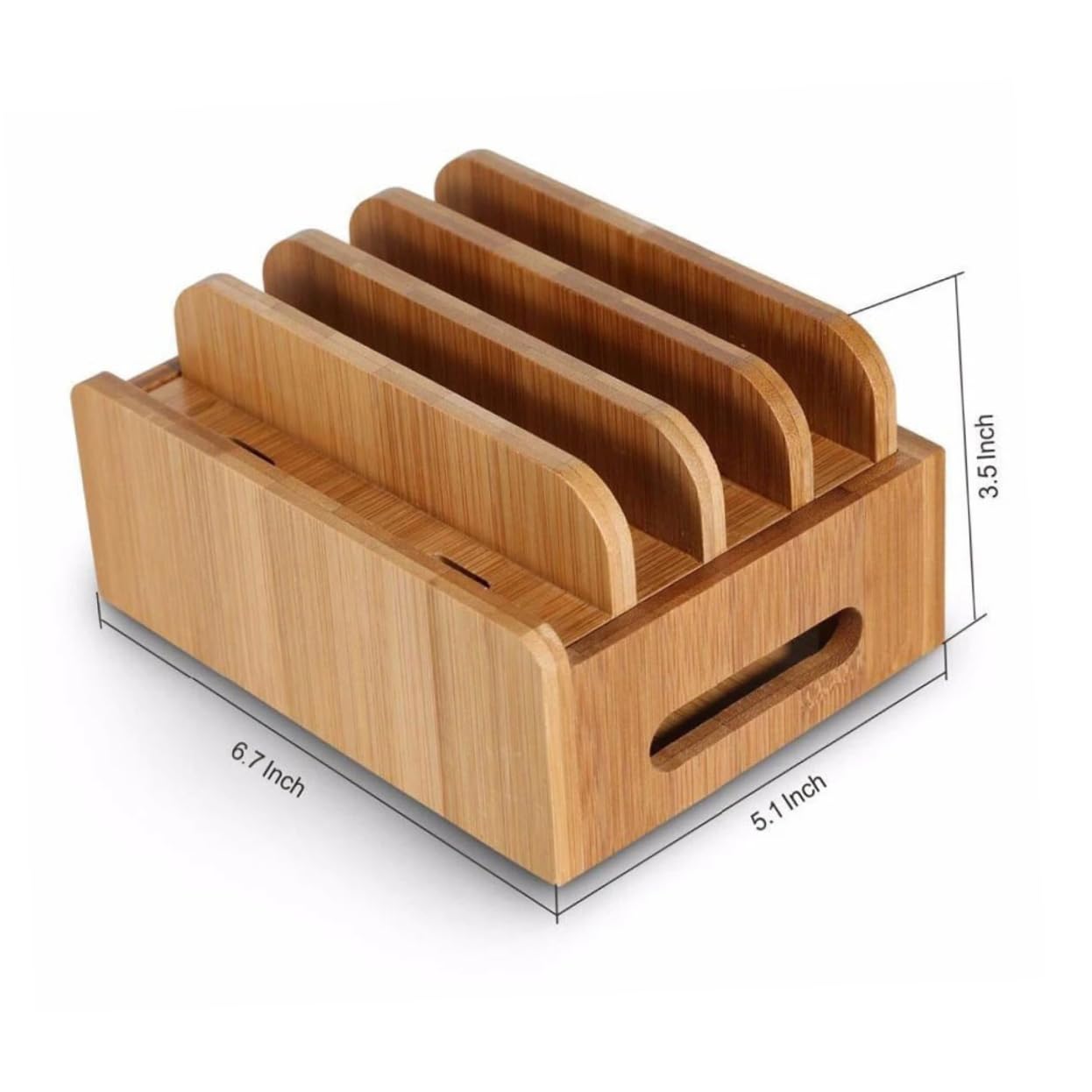 Supporto da Scrivania in Legno per Telefono e Tablet Beige | Base di Ricarica Usb, Coperchio Rimovibile, Organizzazione Domestica e Carica Simultanea