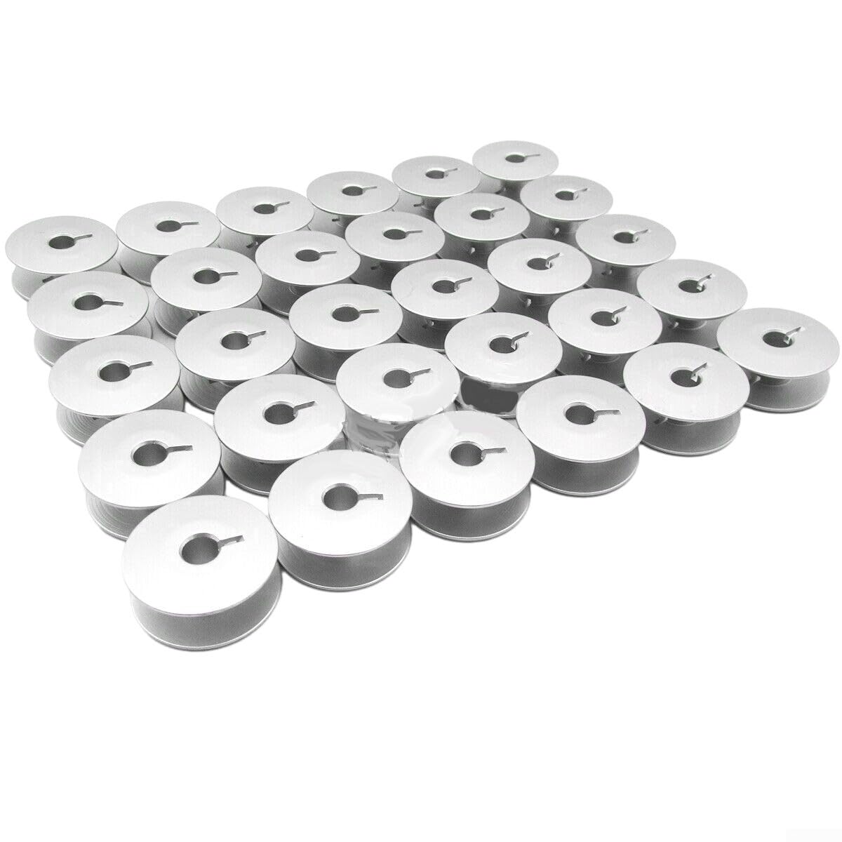 Juego de Bobinas de Aluminio 26mm para Máquina de para coser Dürkop para eagle 367 467 767 - Canillas Metálicas Plateadas Duraderas Industrial(50pcs)