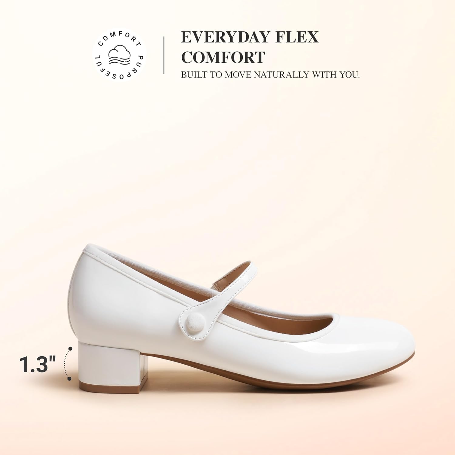 DREAM PAIRS Women's Mary Jane Chunky Low Heels Comfortable Slip on Dress Shoes for Women Closed Round Toe Casual Cute Work Pumps Flats Shoes - Image 5