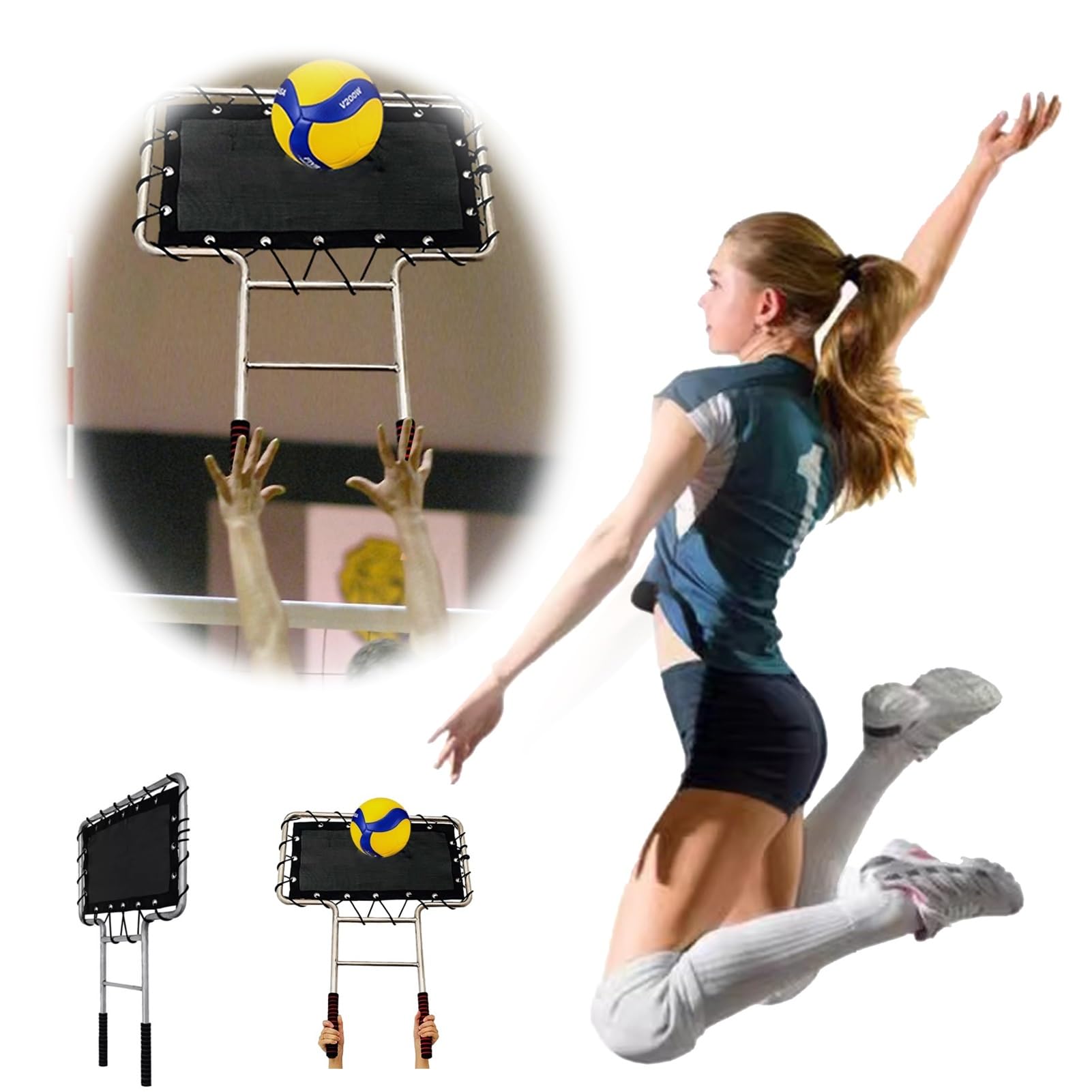 ENHEN Volleyball Training Equipment 5 Pcs Volleyball Training Rebounder Equipment for Hitting Placement/Blocking, Improving Serving Jumping and Spiking Power, Suitable for All Skill Levels