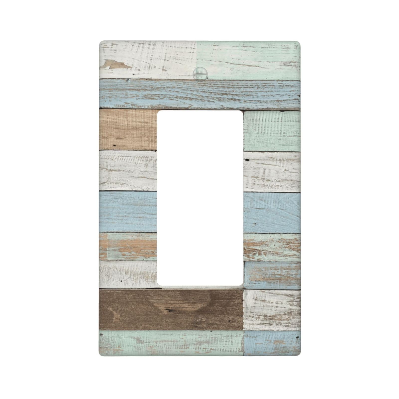 Farmhouse Wood Vintage Single Gang Rocker Light Switch Cover Plates Decorative Outlet Covers, 1 Gang Rocker Wall Plate