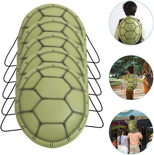 Miniatura 9 de TOYANDONA Disfraces de Halloween, 5 piezas de concha de tortuga simulada, maquillaje falso Eva vestido para niños pequeños