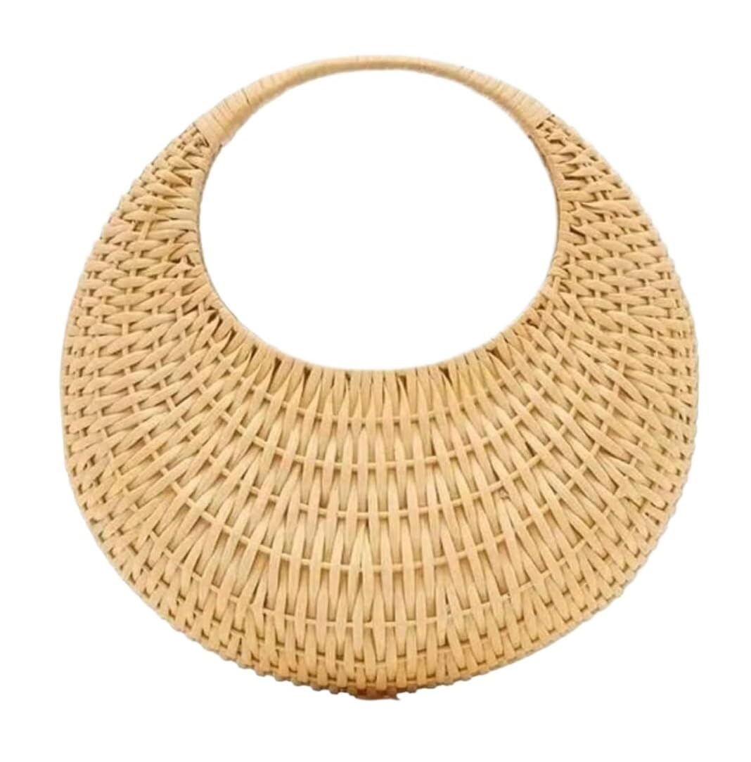 Sac de Plage d'été Sacs De Paille D'été Sac Tissé Décontracté pour Femme Sac De Plage D'été Rond La Date et Les Vacances