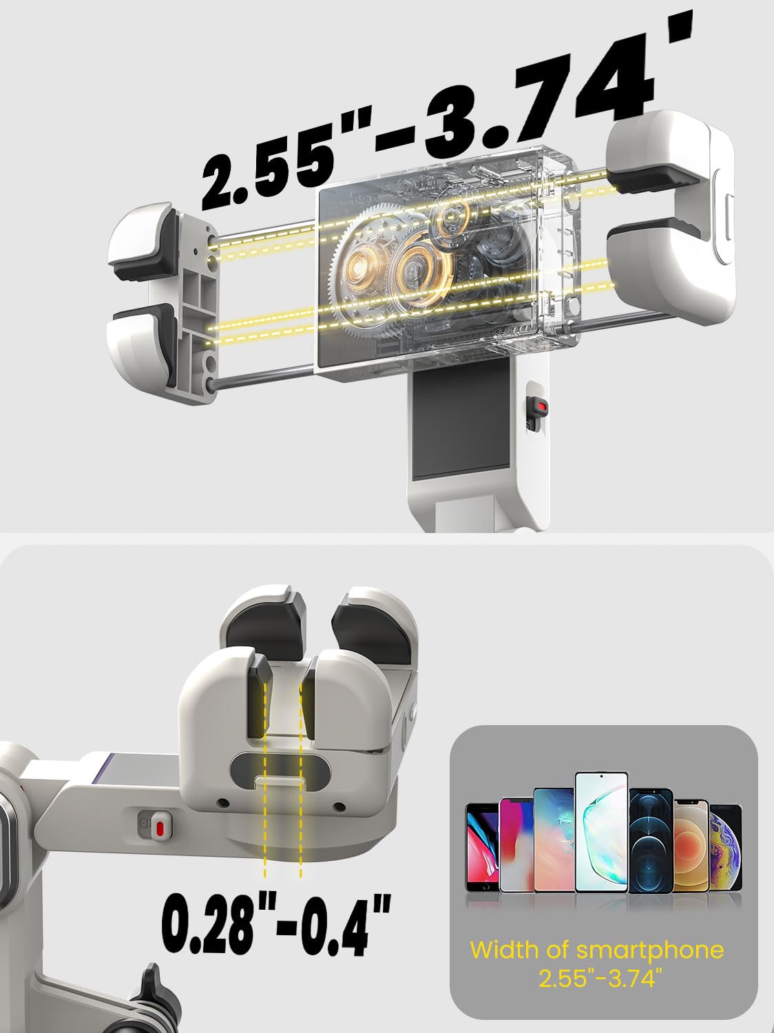 AOCHUAN Trípode de teléfono celular para iPhone Android con seguimiento facial automático de rotación de 360°, estabilizador de cardán para grabación de video, trípode selfie stick con control remoto,