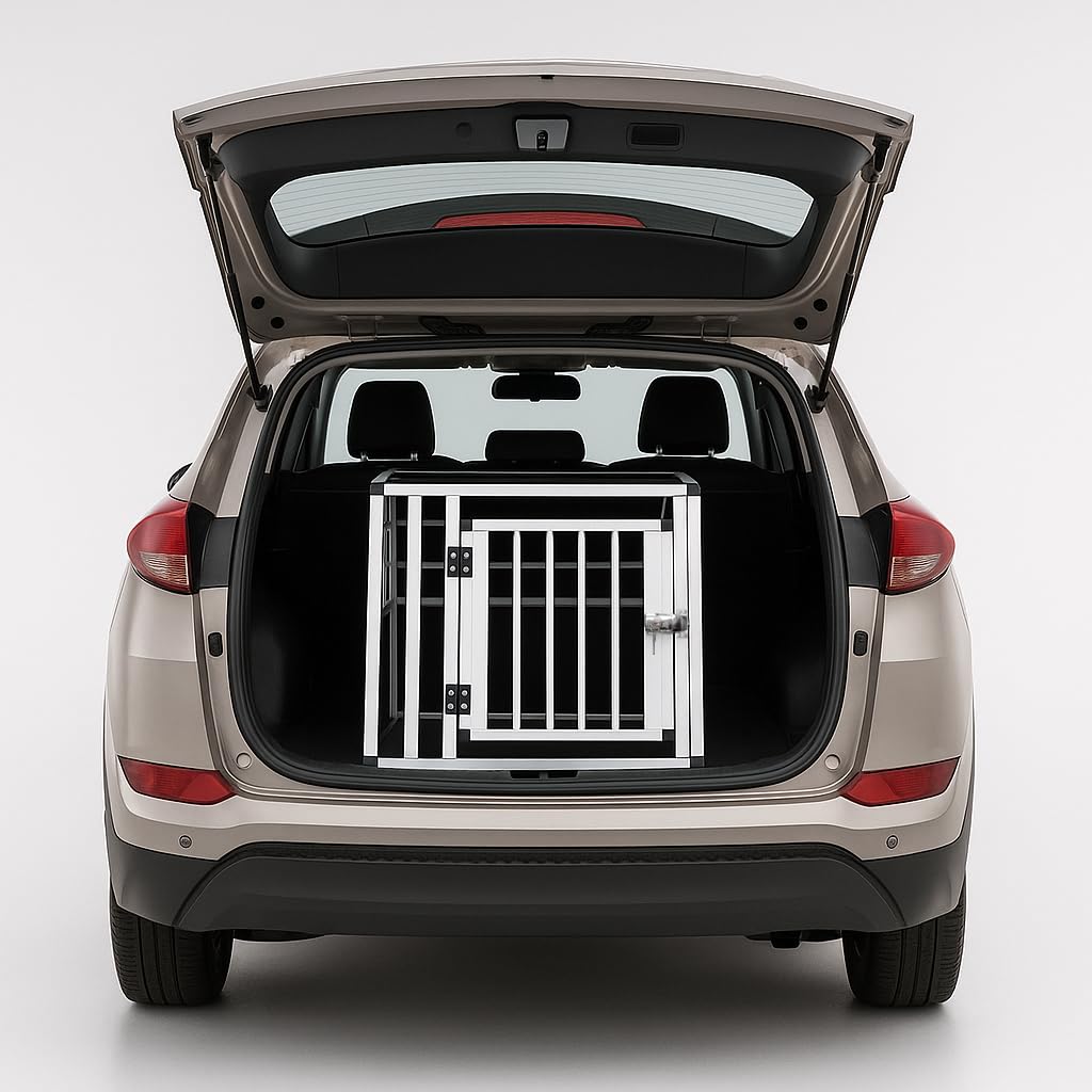 NK Dog Car Carrier – Dog Cage with Door and Lock, Lightweight and Durable, Compact Design, Quick and Simple Assembly, Easy to Clean, Spacious and Comfortable, Size S