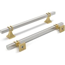 homdiy Silver and Gold Cabinet Pulls 6-1/4" Nickel and Gold Cabinet Pulls