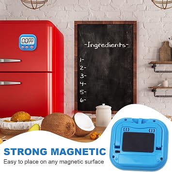 Large LCD Display Digital Cooking Timer Kitchen Timer with Countdown and Stopwatch. Large Beep Alarm (BLUE) for Cooking, Fitness, Children's Work