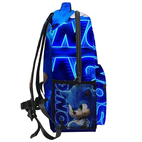 AII Lover Mochila Sonic Hedgehogs Knuckles Tail com chaveiro, impressão 3D de 16 polegadas, mochila