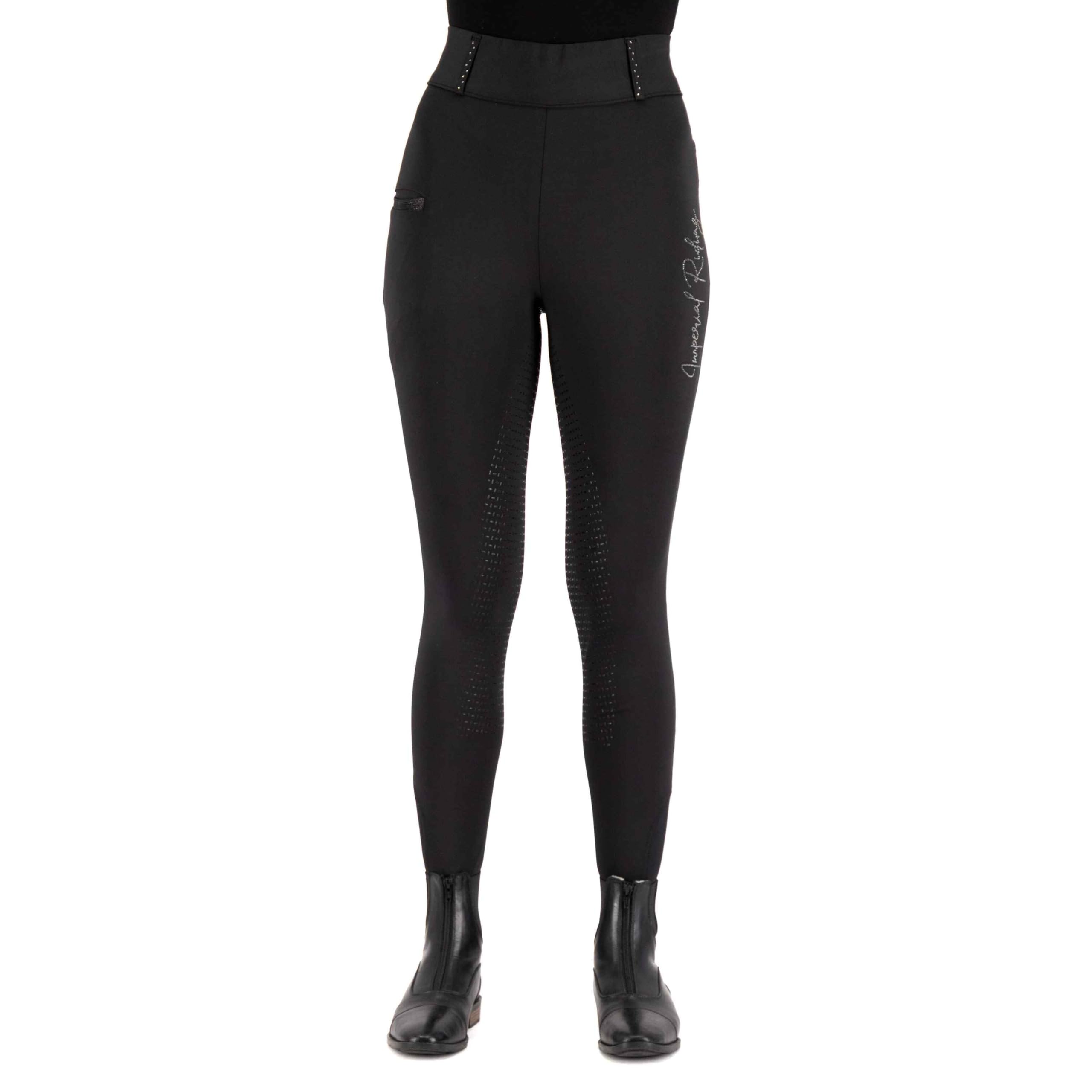 Imperial Riding Reitlegging IRH Comfi Sparks, Legging da Equitazione da Donna con Inserto in Silicone, Elasticizzato in 4 direzioni, Vita Alta e Tasca per Cellulare