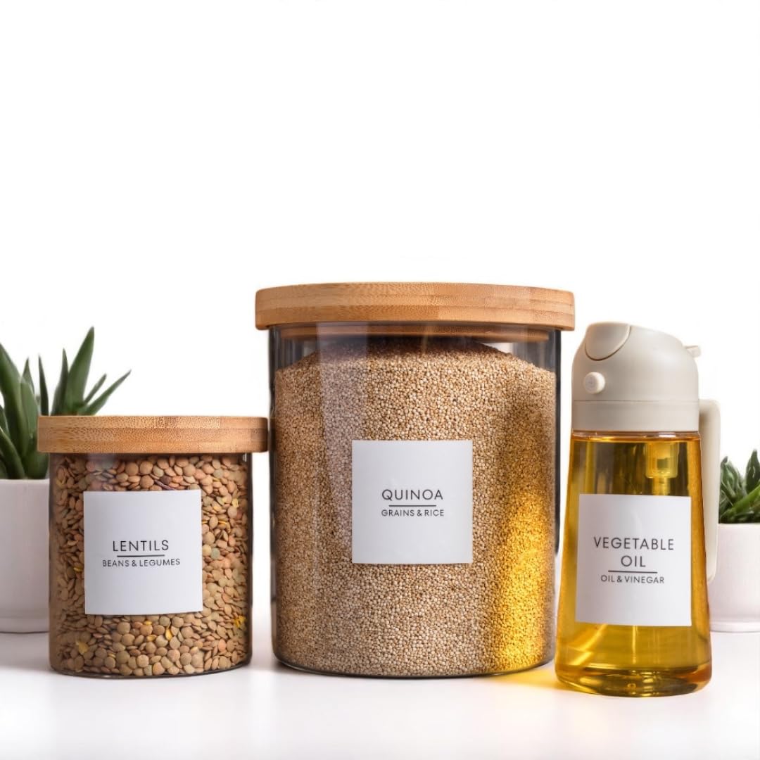 372 Pantry Labels for Global Food Items Including 120 Best by Labels for Food Containers, Jars, Storage, Pantry Organization- Global Pantry Collection