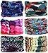 KALILY 6PCS Headwear Wide Headbands Scarf Head Wrap Mask Sweatband -12 in 1 Multifunctional Sport Headband Neck Warmer for Yoga, Camping, Fishing, Hiking, Running, Motorcycling, Skiing by