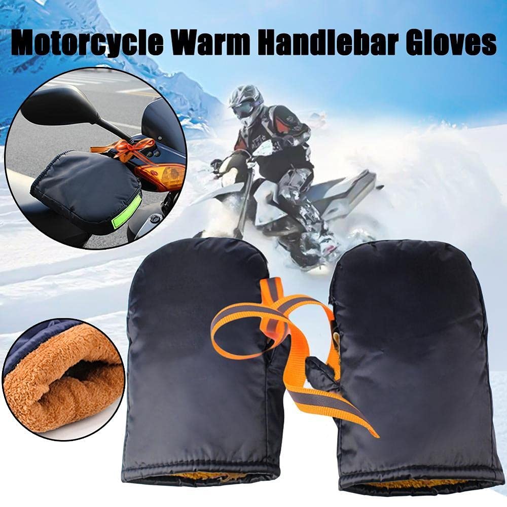 Rękawice motocyklowe Ciepłe rękawice motocyklowe z odblaskowym paskiem Wiatroszczelne Wodoodporne Ciepłe rękawice motocyklowe Kierownica kierownicy Osłona dłoni