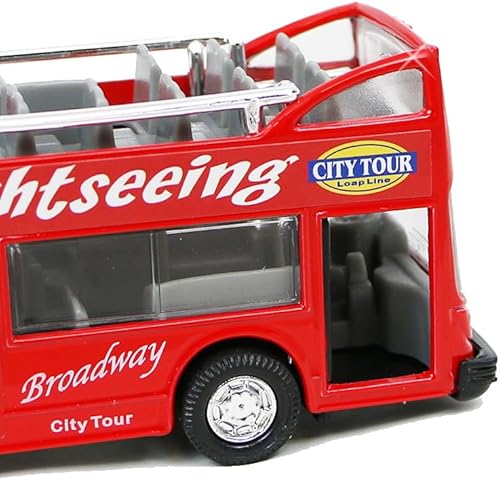 Miniatura 2 de Autobús turístico de Nueva York, Nueva York de dos pisos, juguete fundido a presión de doble piso turístico con parte superior abierta, modelo de