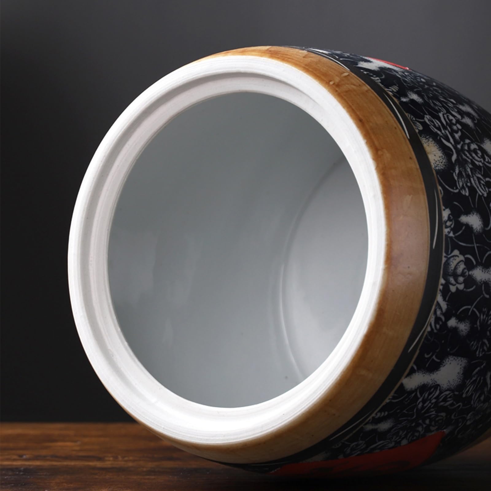 Scatola Per La Conservazione Del Riso Per Casa, Contenitore Di Conservazione Del Riso In Ceramica In Stile Cinese, Distributore Classico Di Cibo, Secchio Di Riso In Ceramica, Conservazione Ermetica, V
