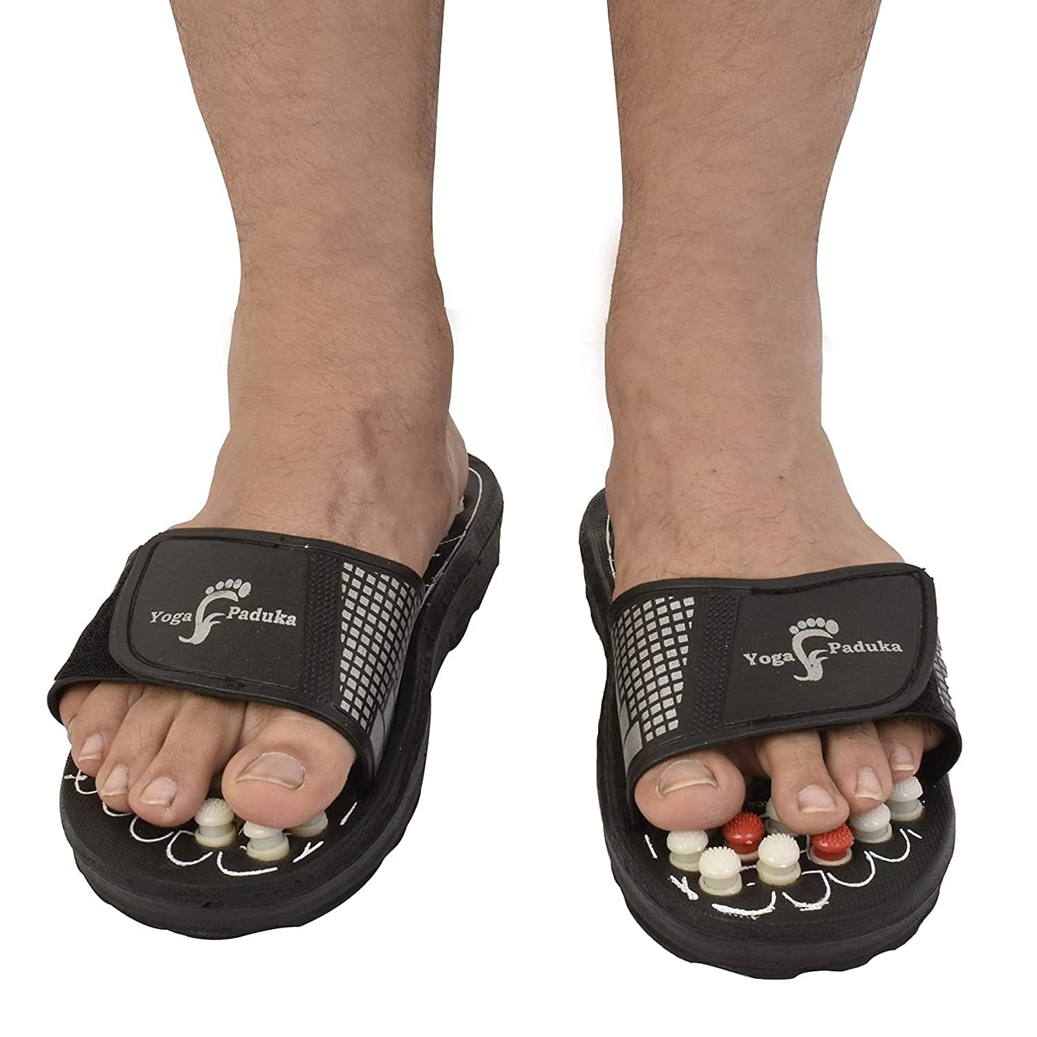 ZURU BUNCH Spring Acupressure Magnetic Therapy Sandals/Foot Massager Slipper/Acupressure Foot Relaxer/Rotating Acupressure Foot Slippers for Men & Women (6 UK, BLACK) 4