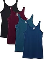 Vista 8 de Kalon Paquete de 4 camisetas sin mangas para mujer con diseño moderno y pechugona