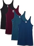 Women's 4-Pack Modern Busty Shelf Bra Cami Base Layer Camisole Tank Top