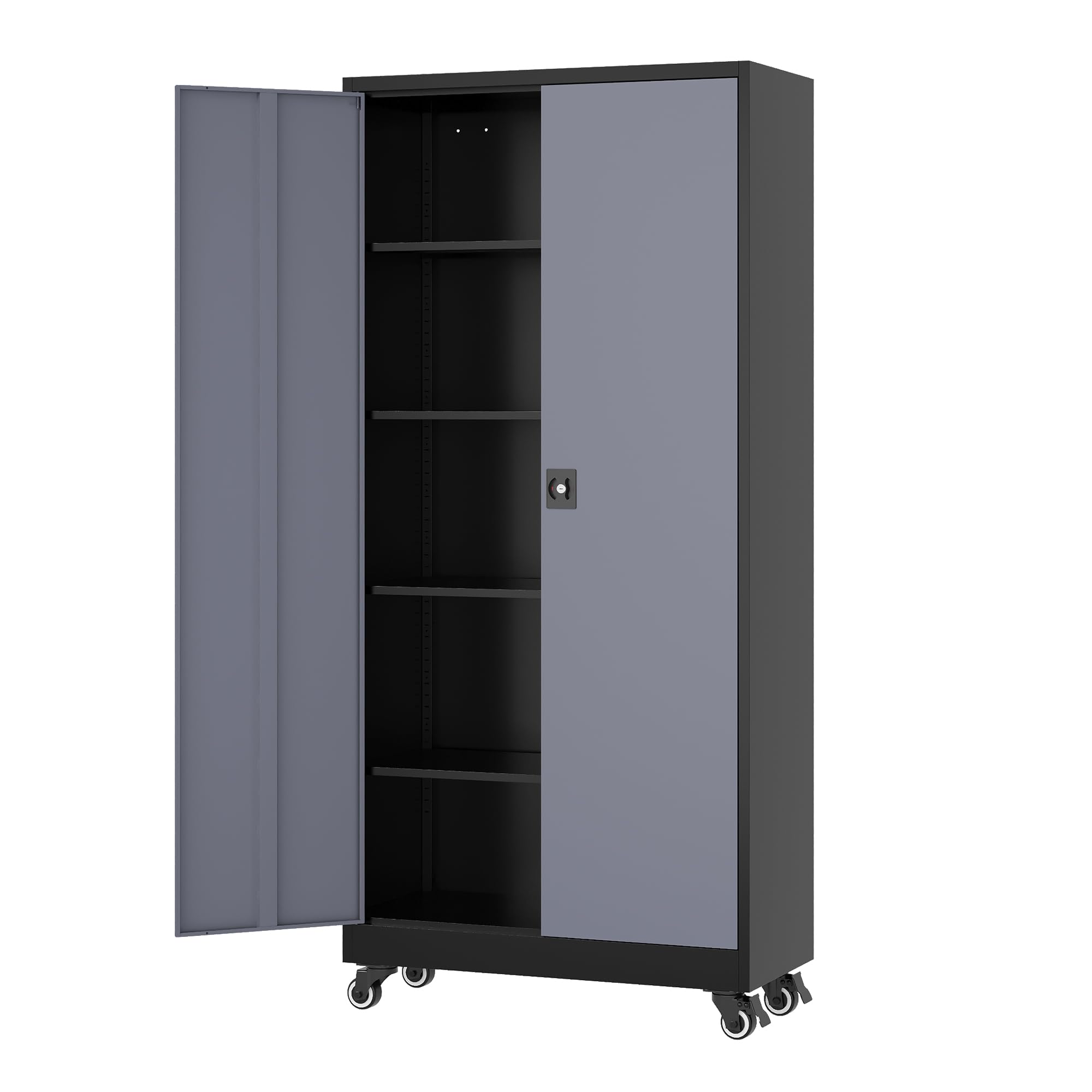Fesbos Metal Rolling Storage Cabinet 74.6 Tall with Wheels