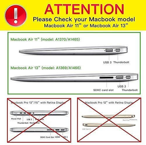 IBENZER MacBook Air 13 Inch Case Old Version 2010-2017, Soft Touch Hard Case Shell Cover with Keyboard Cover for Apple MacBook Air 13 A1369 1466 NO Touch ID, Purple,MMA13PU+1