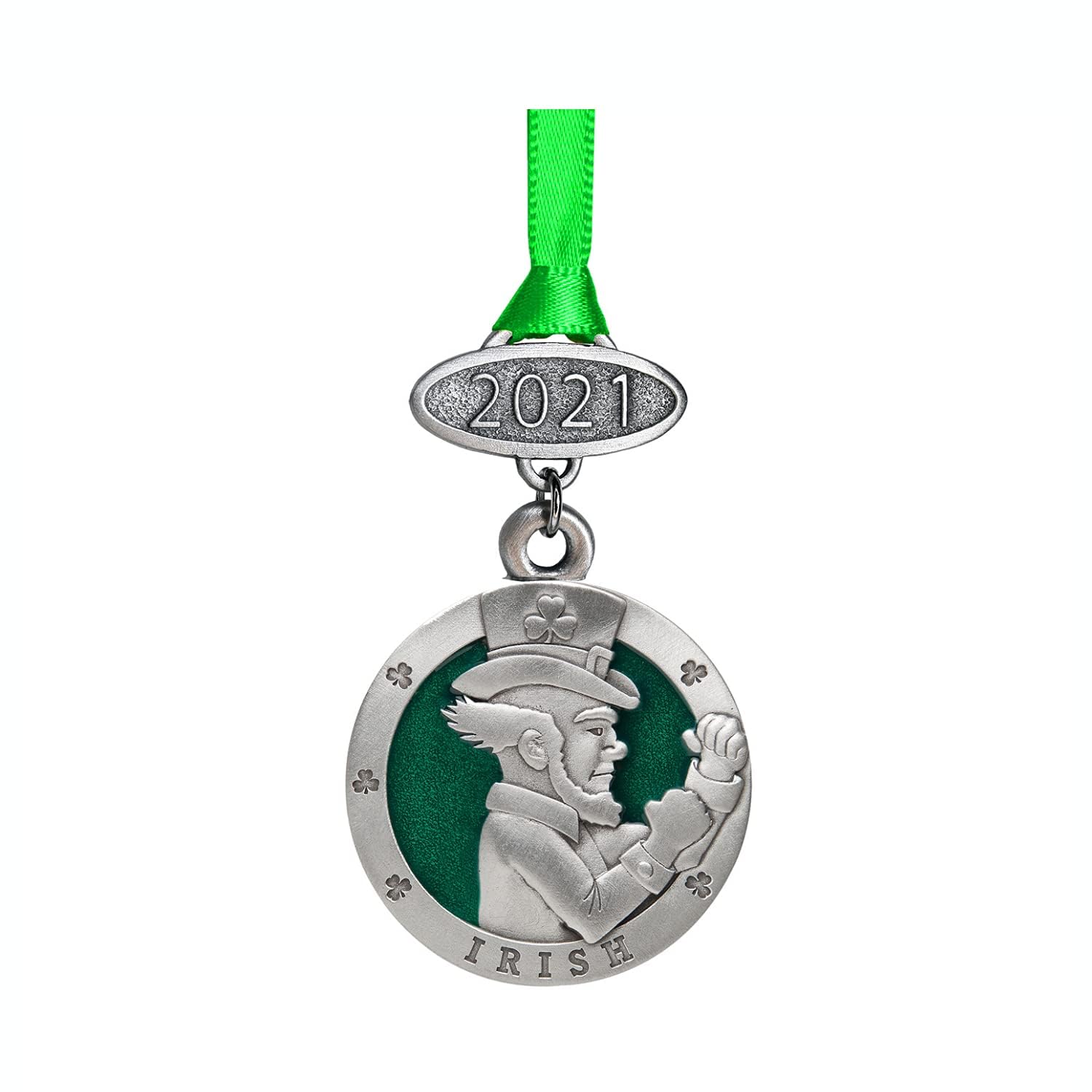 Heritage Pewter Irish Fighter 2026 Ornament | Graduation Gift | Hand-Sculpted Christmas Tree Ornament | Intricately Crafted Metal Pewter Alma Mater Inlay