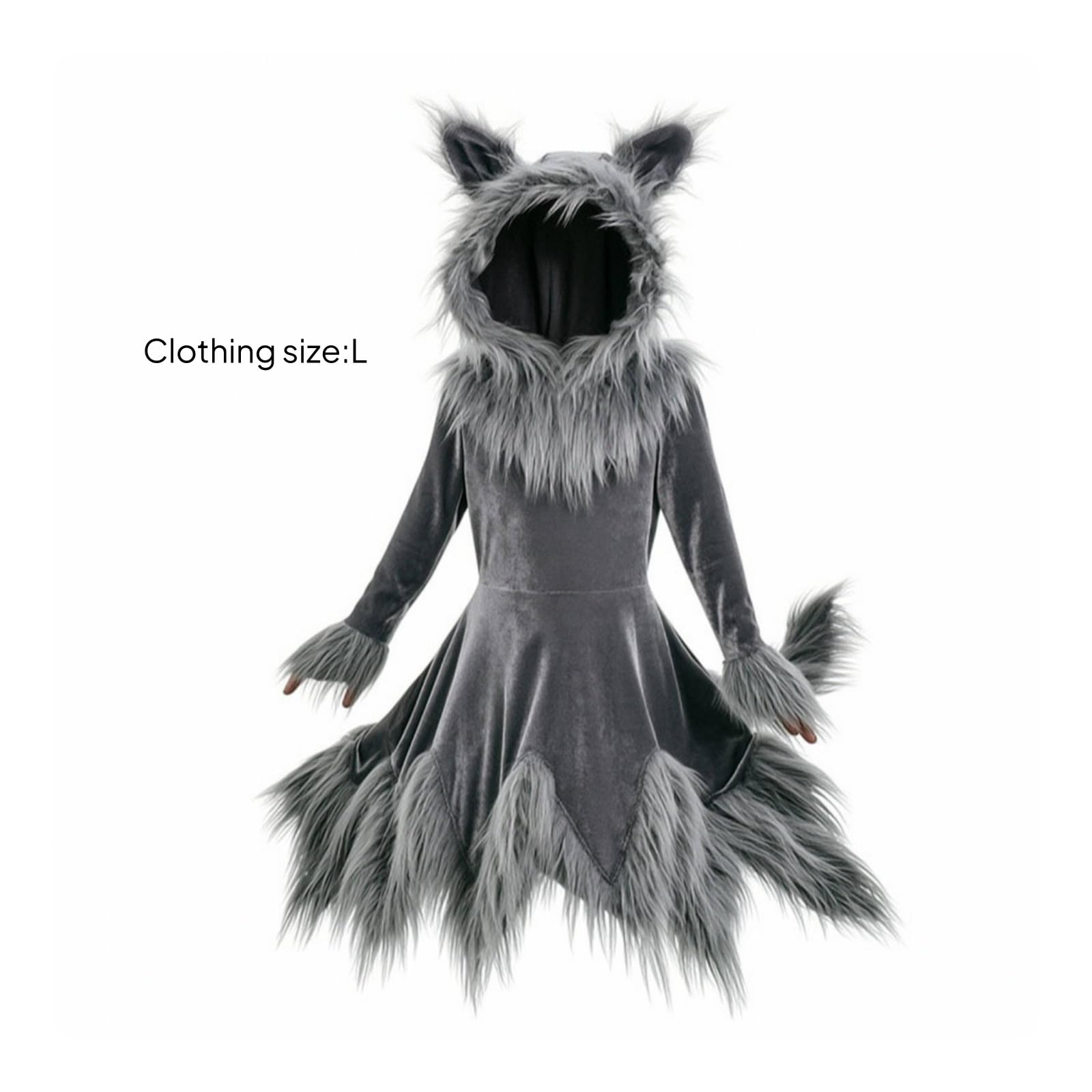 Vestido Canino con Capucha Cómodo Disfraz Canino con Capucha Acogedor para Niñas, Niños, 儿童, L